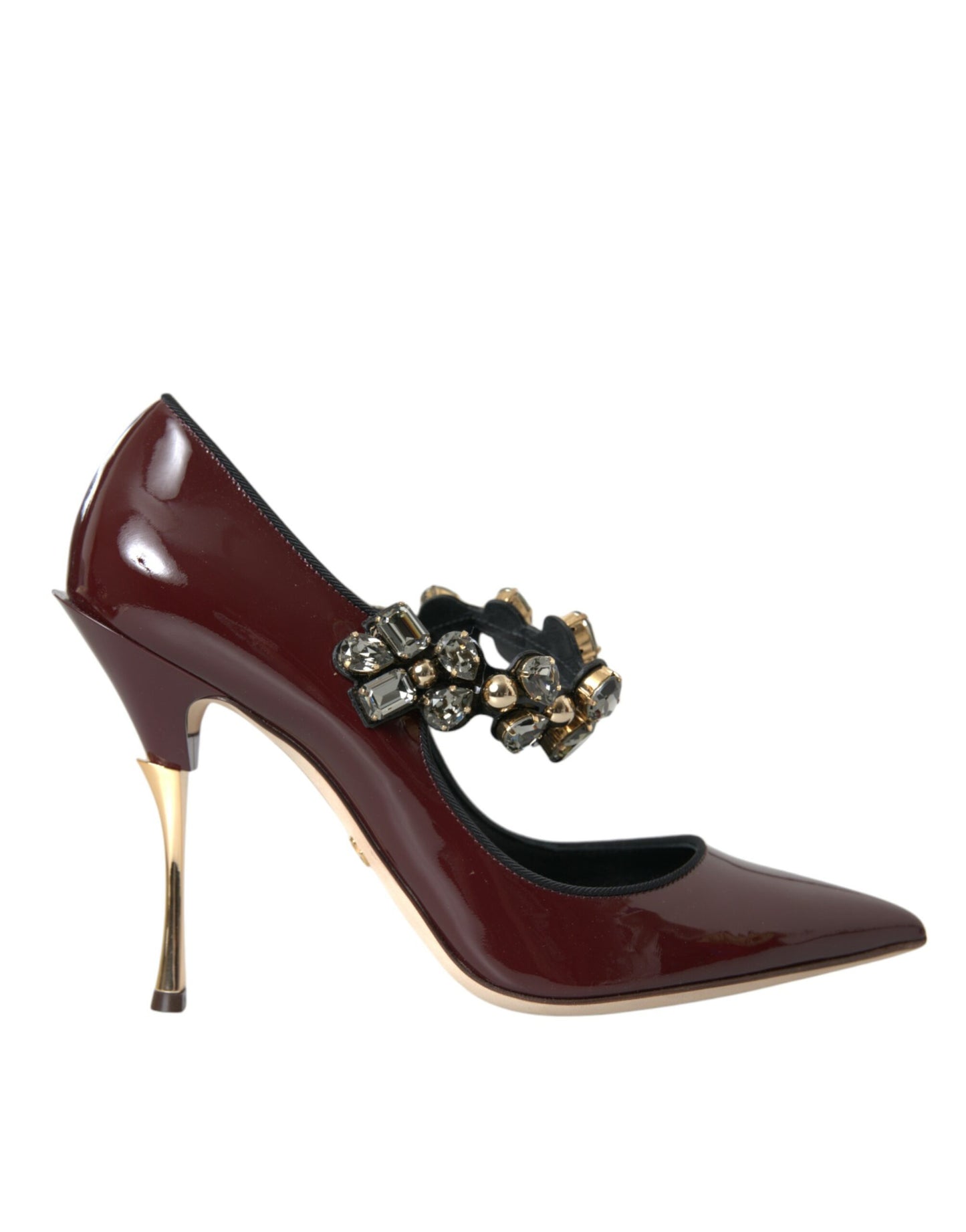 Bordeaux Leather Crystal Pumps Shoes