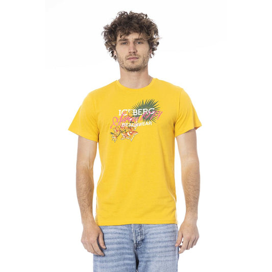 Yellow Cotton Men T-Shirt