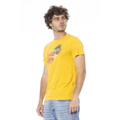 Yellow Cotton Men T-Shirt