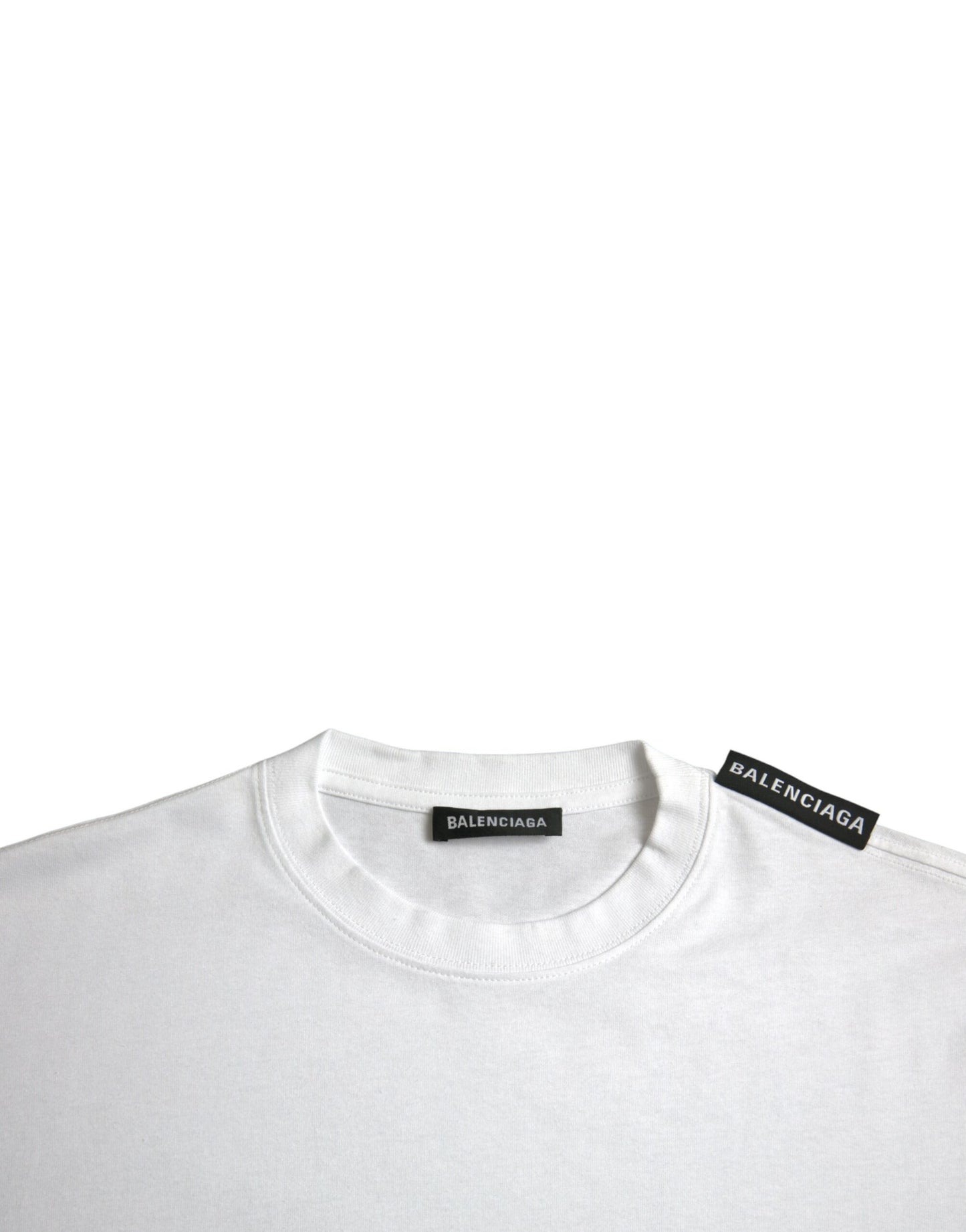 Off White Cotton Jersey Round Neck T-shirt