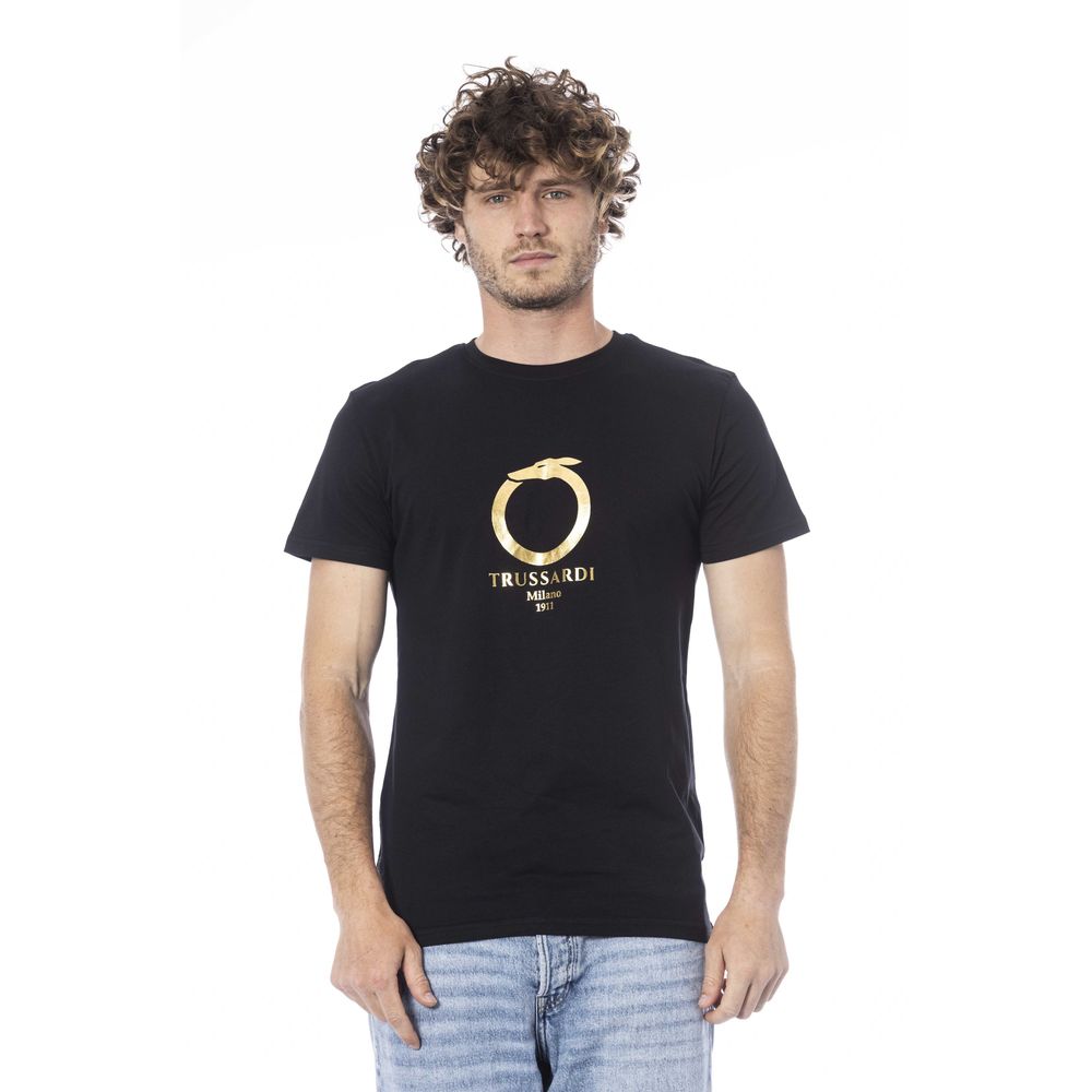 Black Cotton Men T-Shirt