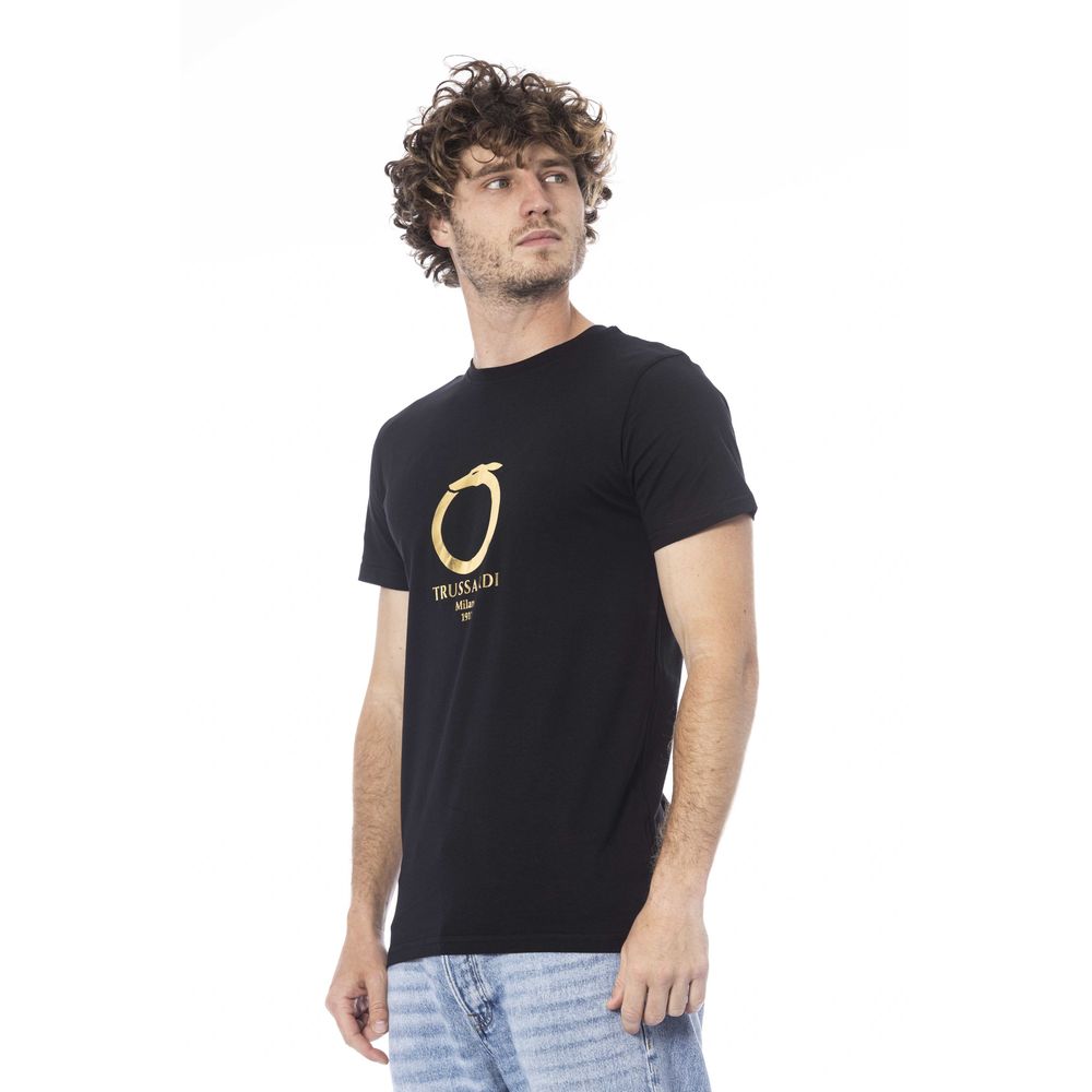 Black Cotton Men T-Shirt