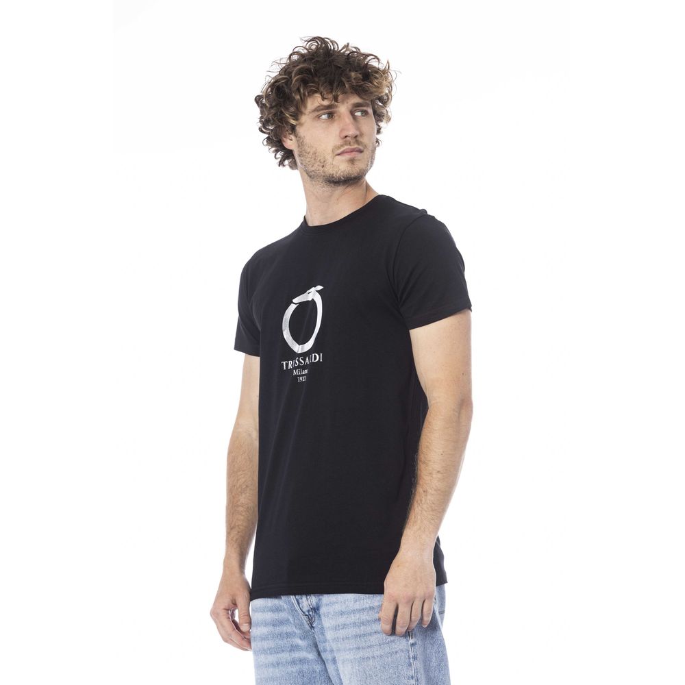 Black Cotton Men T-Shirt