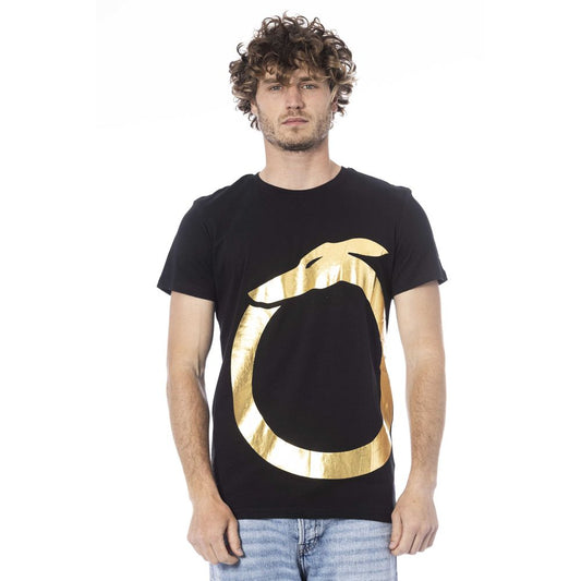 Black Cotton Men T-Shirt