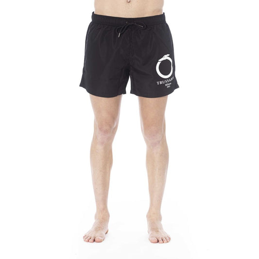 Black Polyester Men Swimwear