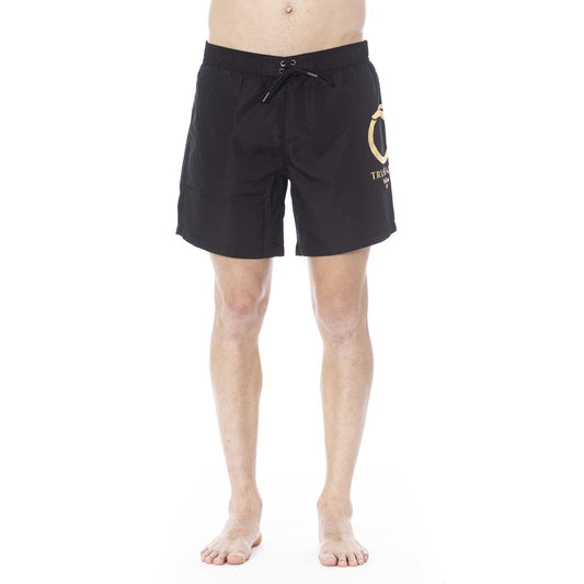 Black Polyester Men Swim Trunk