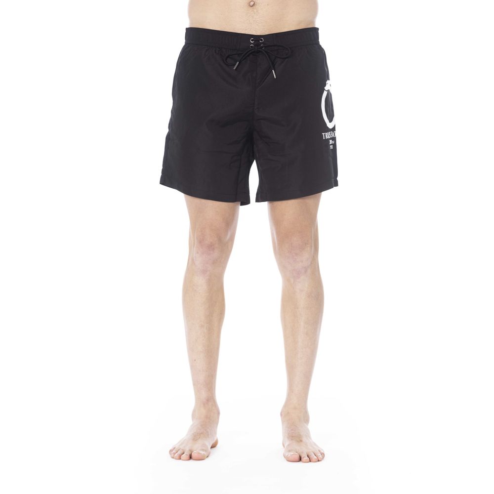 Black Polyester Men's Swim Trunk