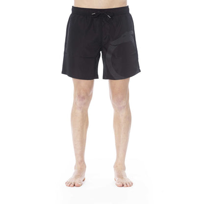 Black Polyester Men Swim Trunk