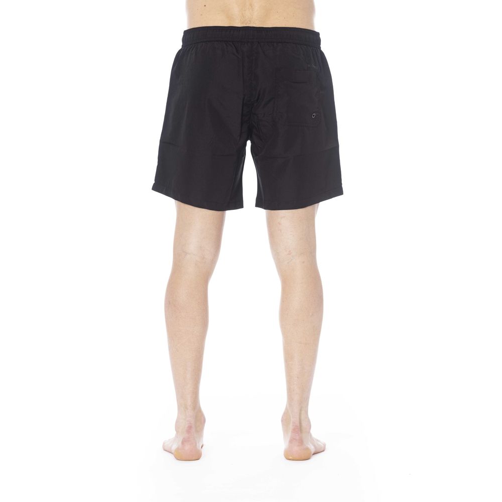 Black Polyester Men Swim Trunk