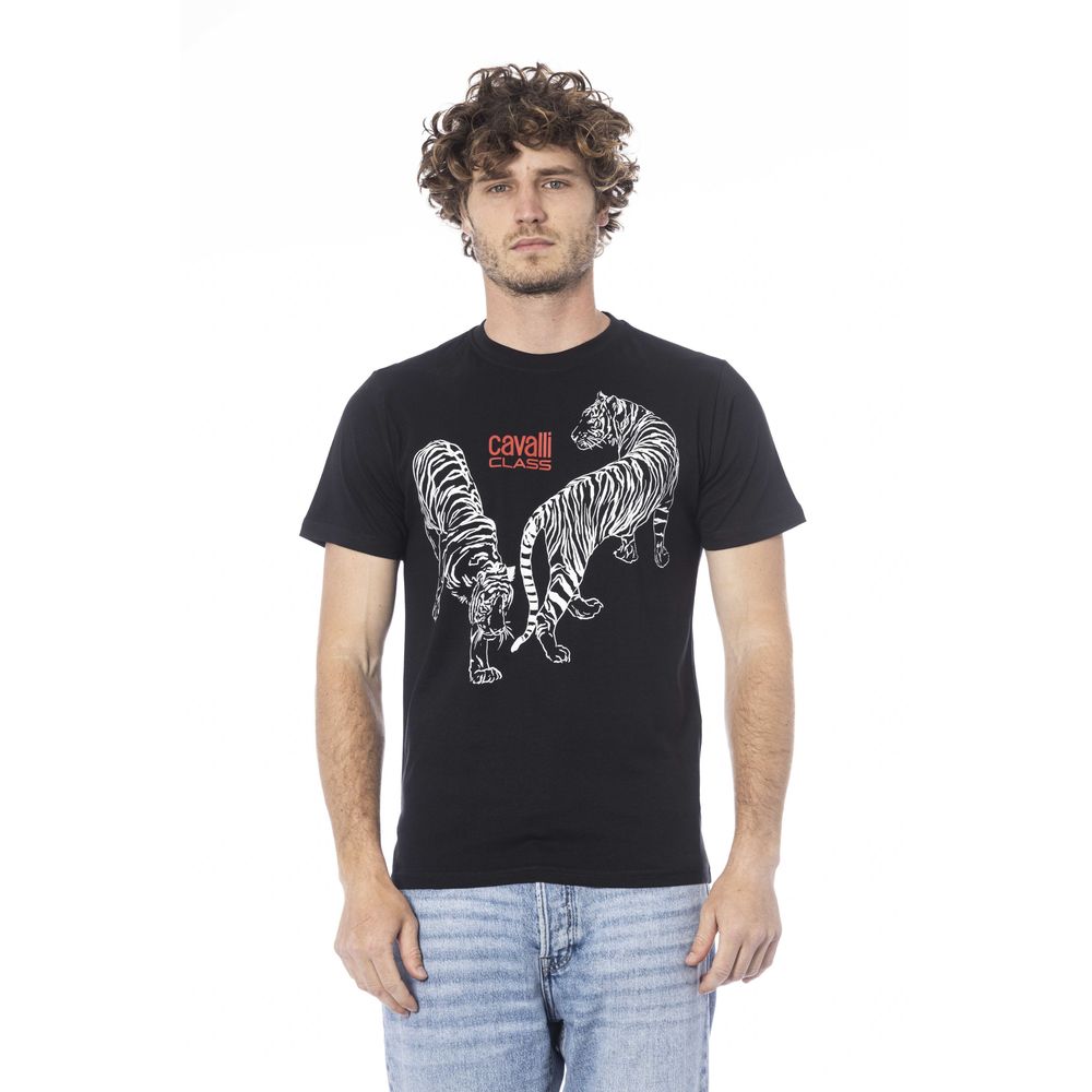 Black Cotton Men T-Shirt