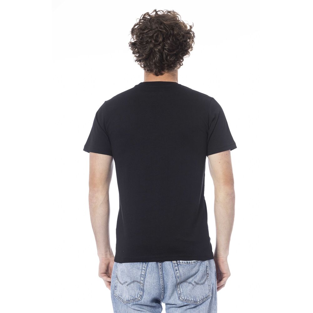 Black Cotton Men T-Shirt