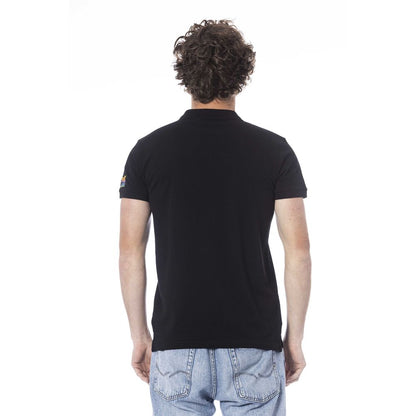 Black Cotton Men Polo Shirt