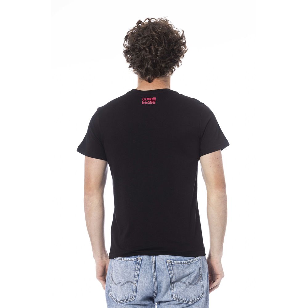 Black Cotton Men T-Shirt