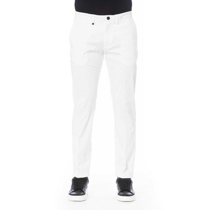 White Cotton Men Pant