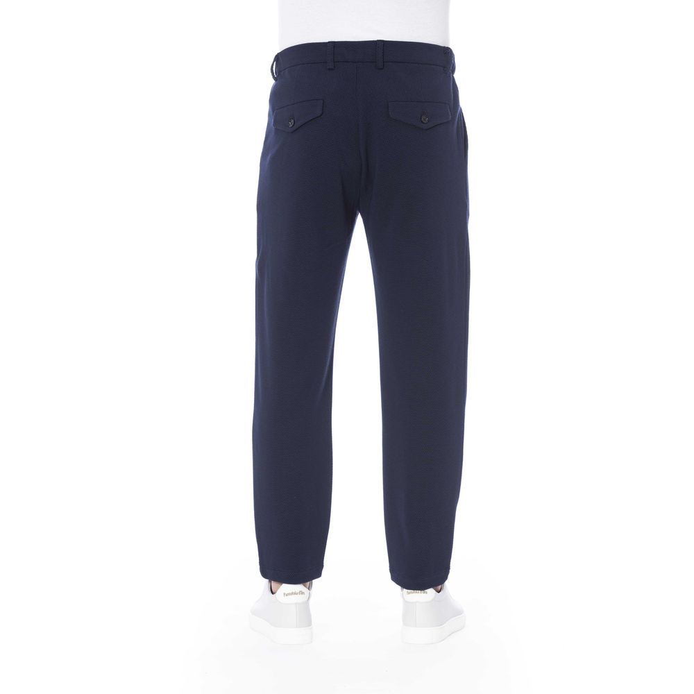 Blue Cotton Men Pant