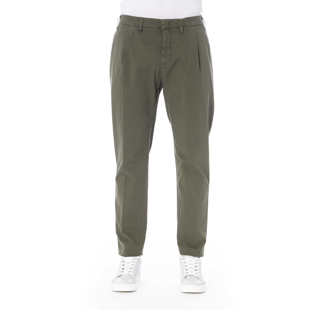 Green Cotton Men Pants