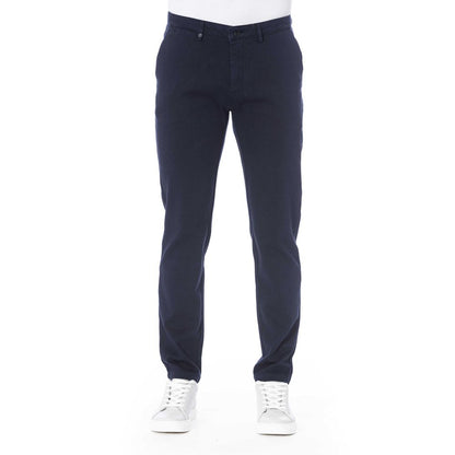 Blue Cotton Men Pant