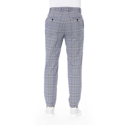 Blue Polyester Men Pant