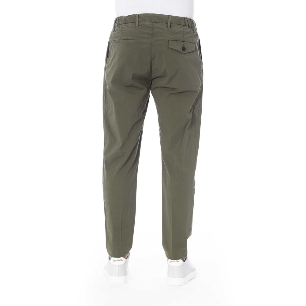 Green Cotton Men Pants