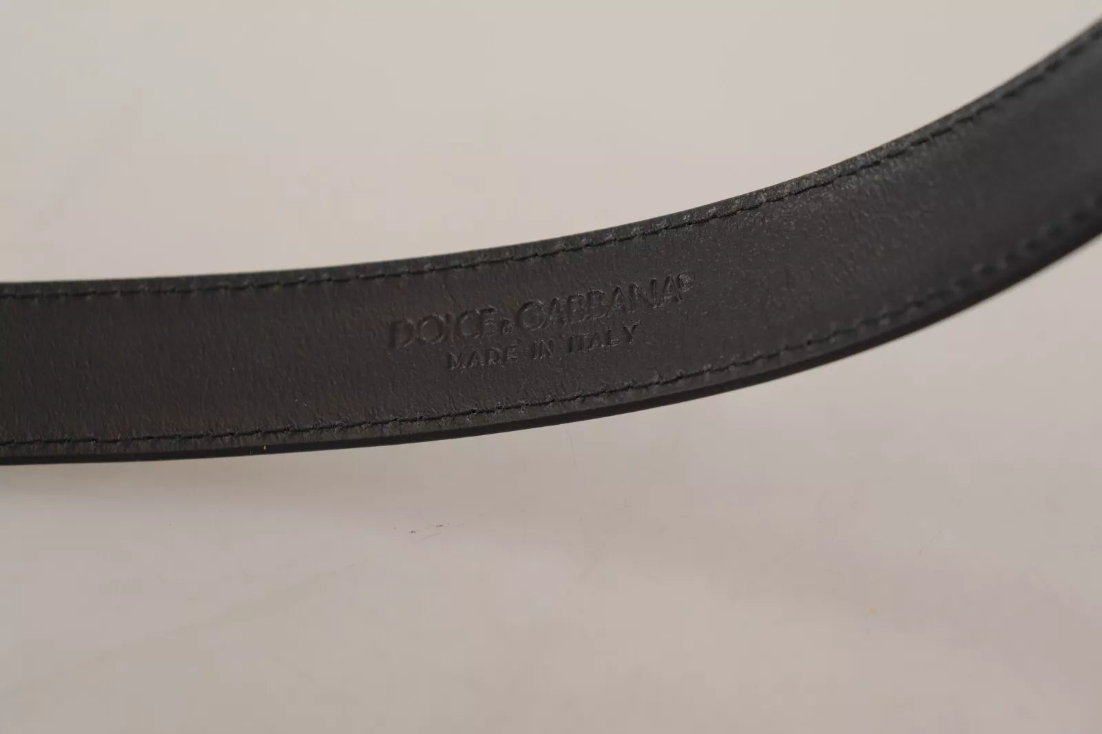 Black Classic Calf Leather Vintage Metal Buckle Belt