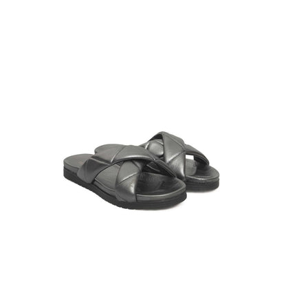 Gray Sheepskin Women Sandal