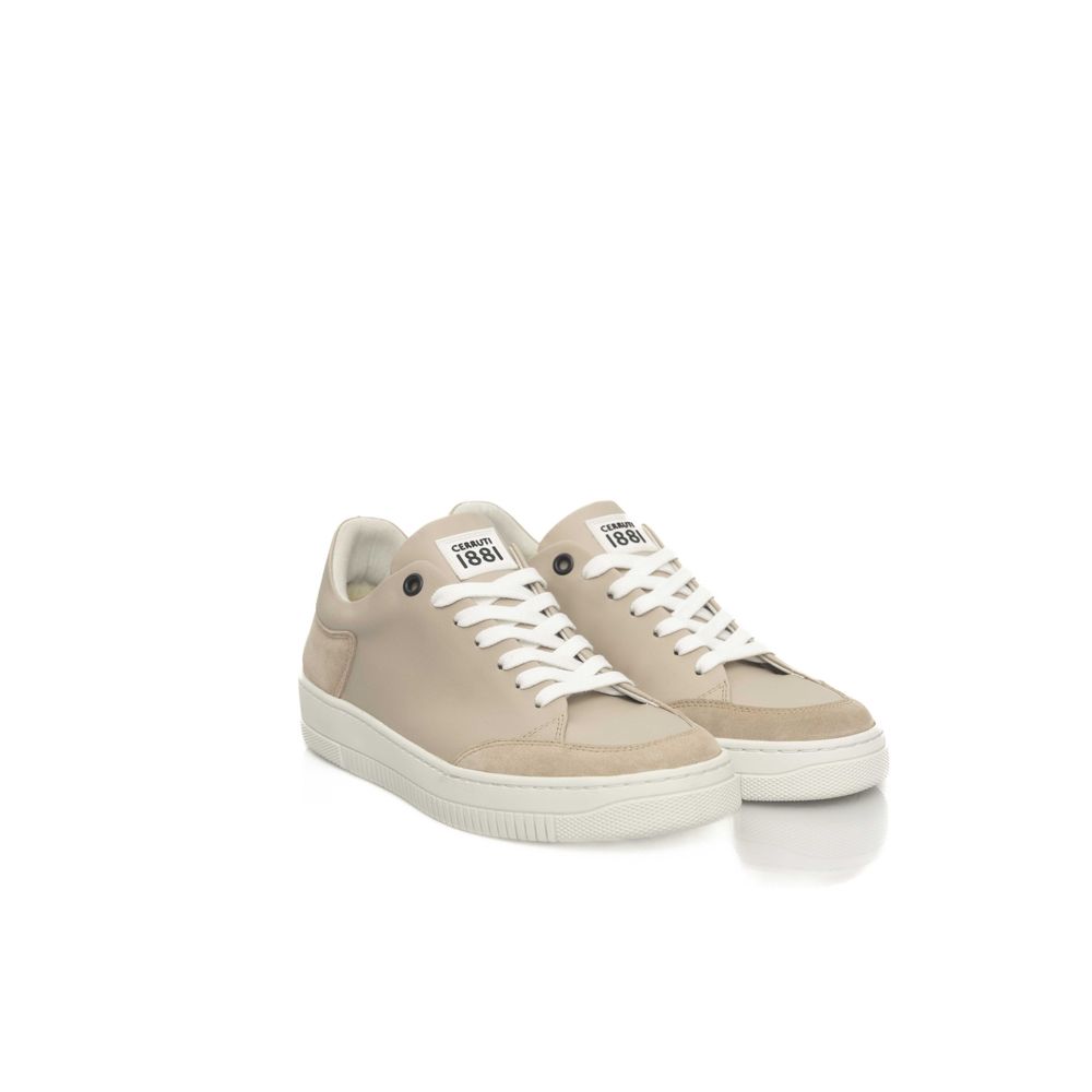 Beige Leather Women Sneaker