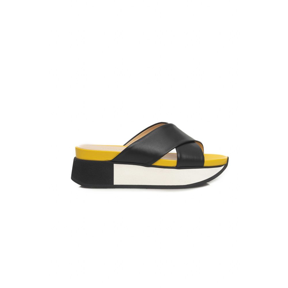 Black Leather Women Sandal