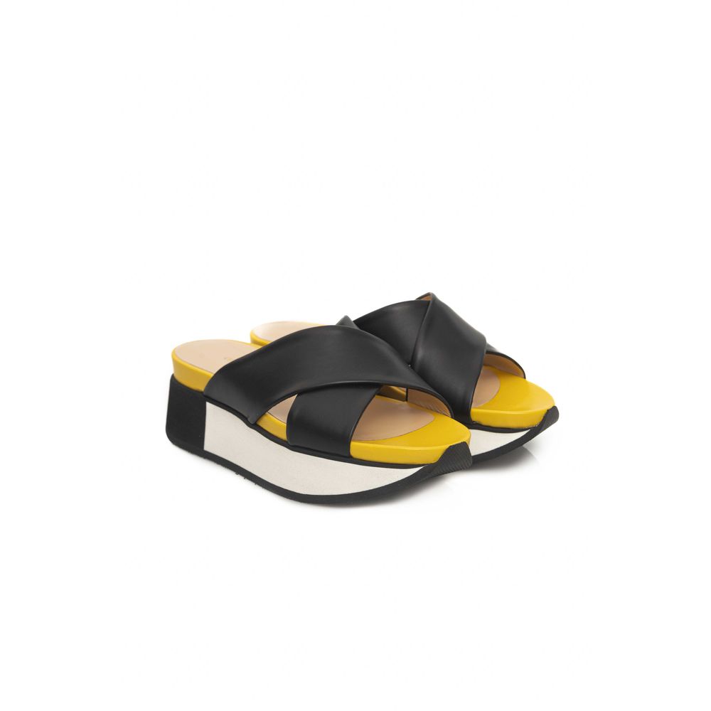 Black Leather Women Sandal