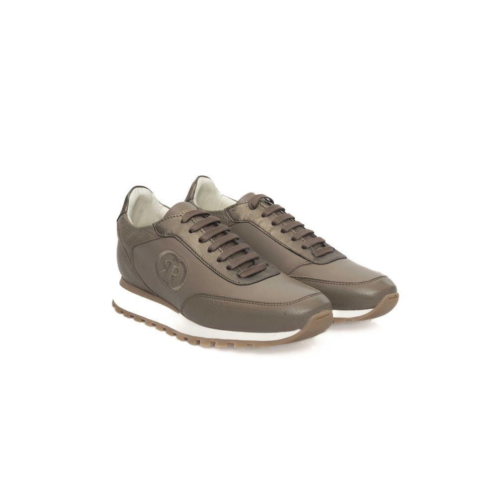 Beige Leather Women Sneaker