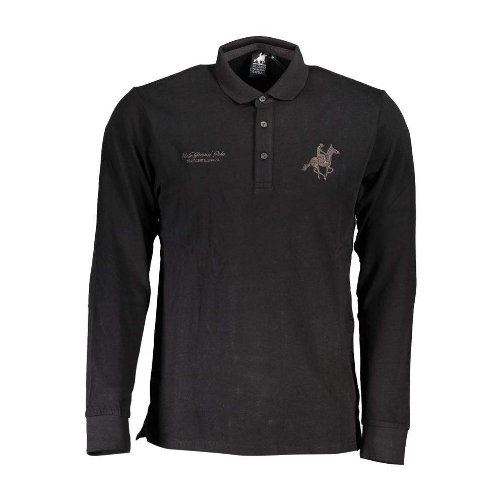 Black Cotton Polo Shirt