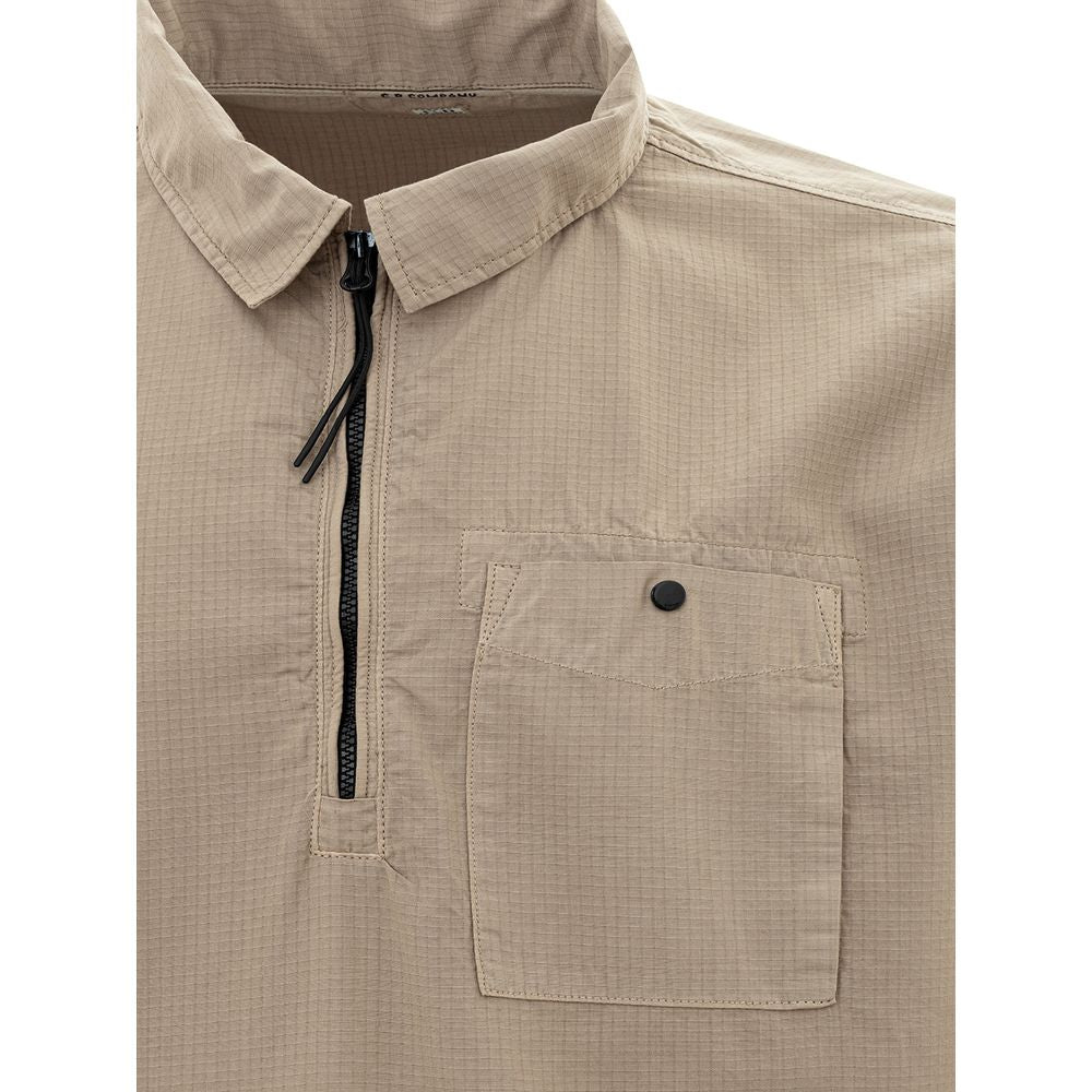 Beige Cotton Shirt for the Modern Man