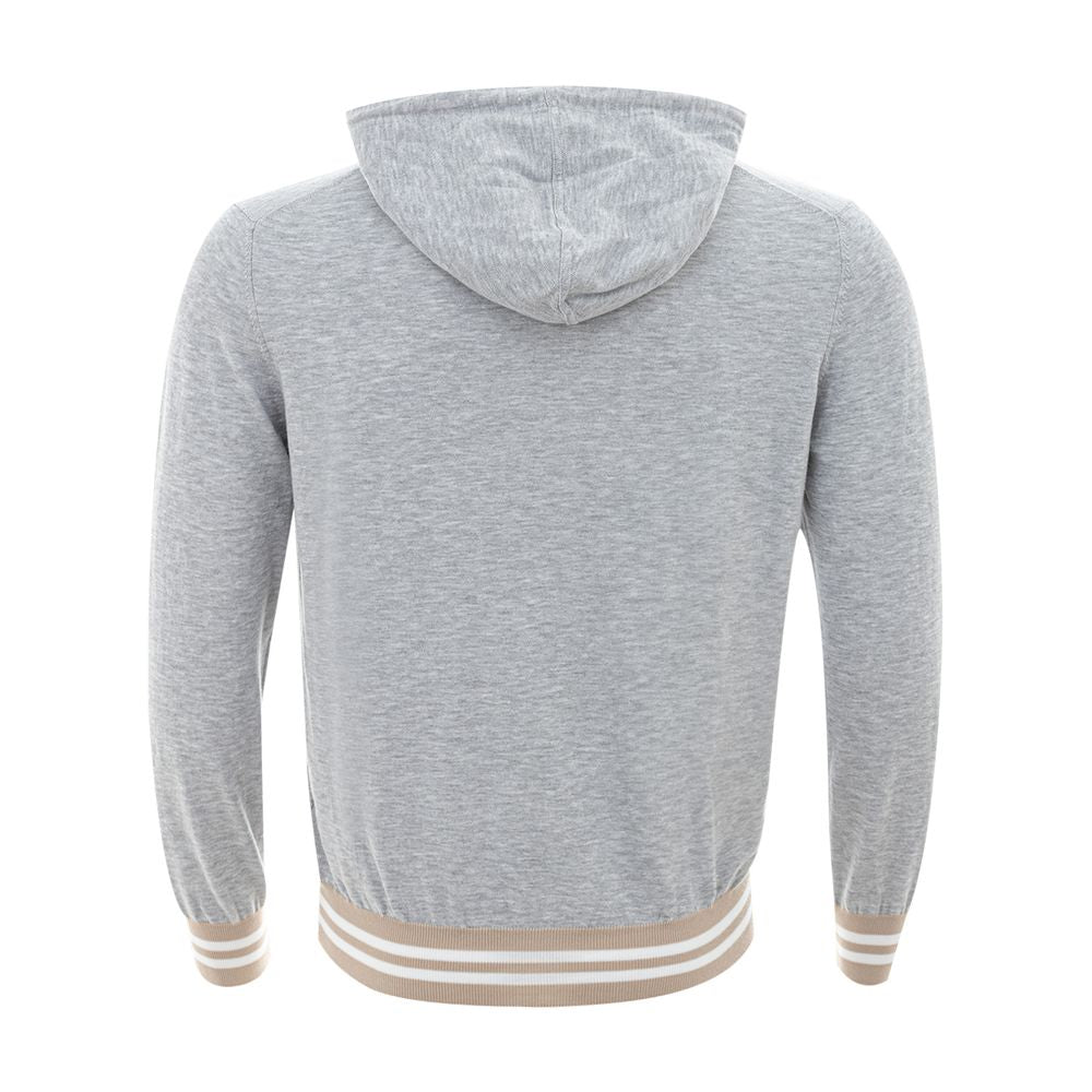 Elegant Gray Cotton Cardigan for Men