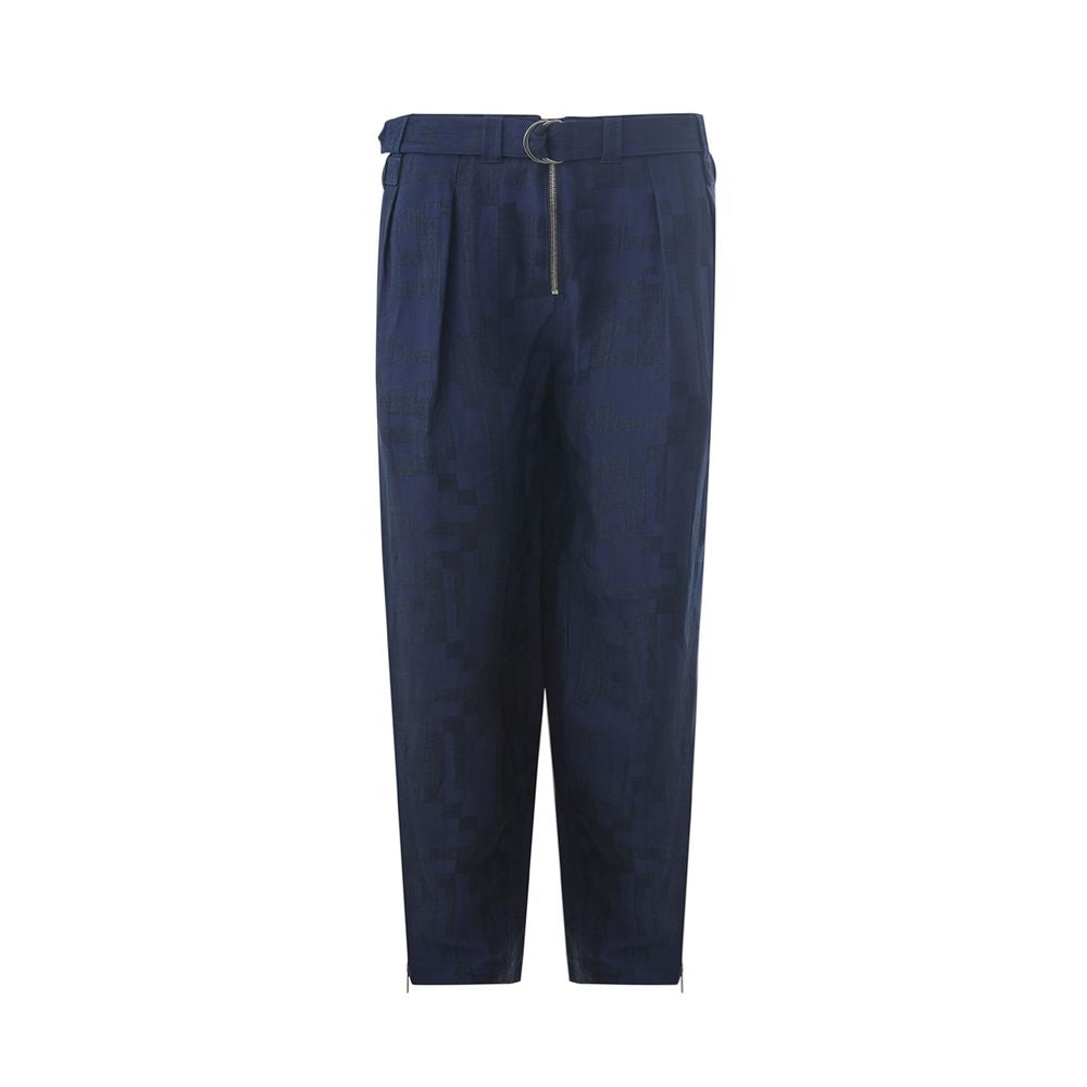 Elegant Blue Linen Trousers for Men