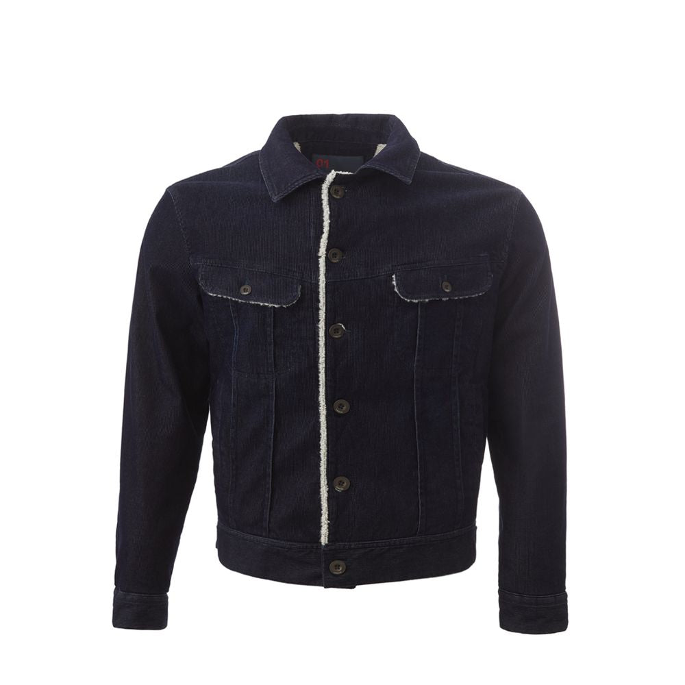 Elegant Cotton Blue Jacket for Men