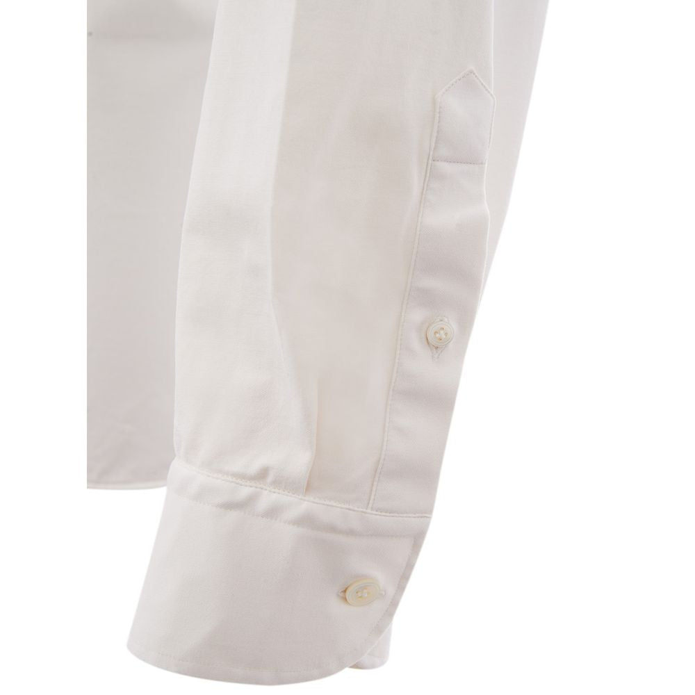 Elegant White Cotton Men's Shirt