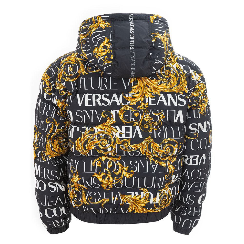 Sleek Black Versace Polyamide Jacket