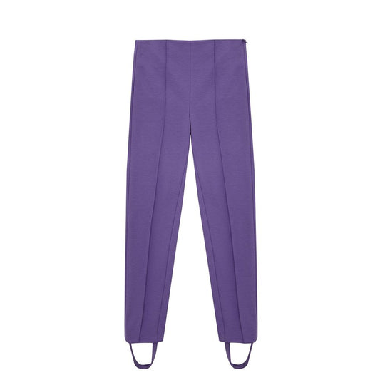 Elegant Purple Viscose Pants