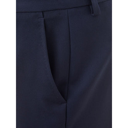 Elegant Blue Wool Pants for Women