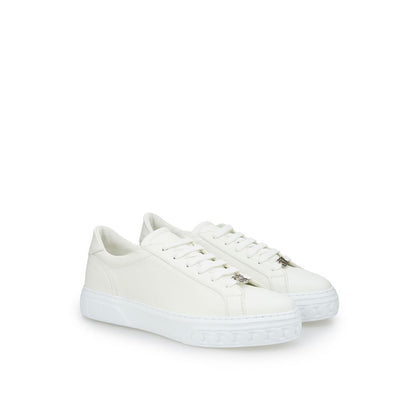 Sleek White Leather Sneakers