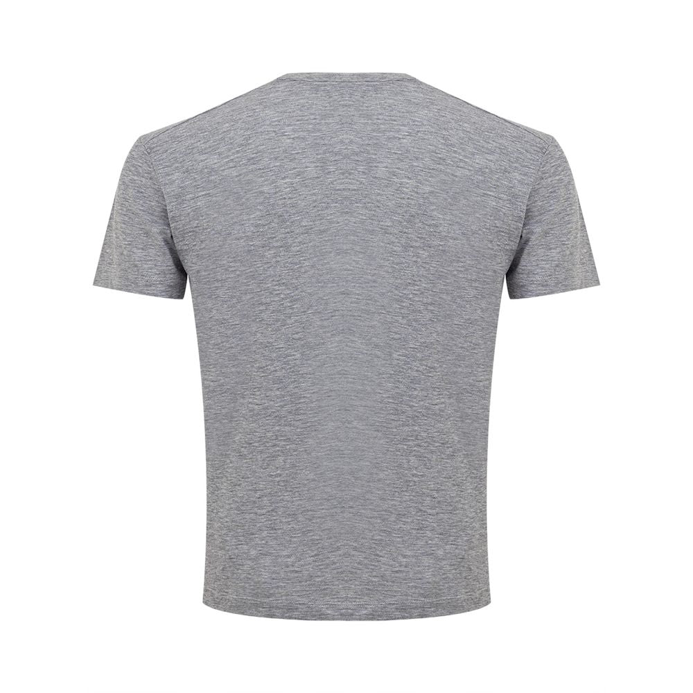 Sleek Gray Cotton Tee for Stylish Men