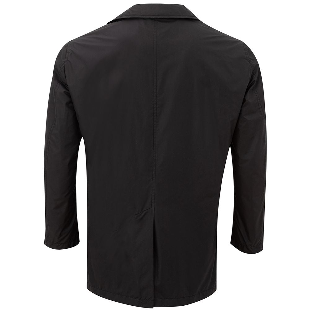 Sleek Black Polyamide Men's Jacket