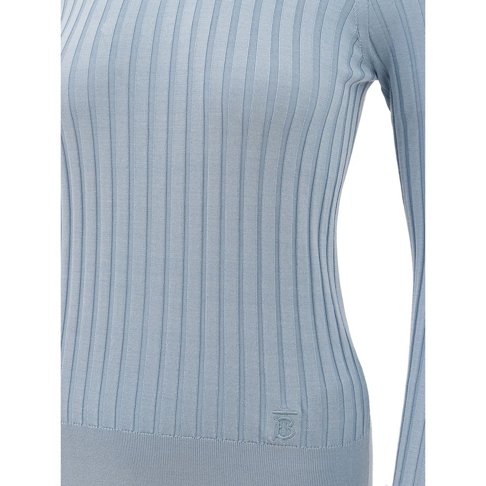 Elegant Silk Sweater in Light Blue