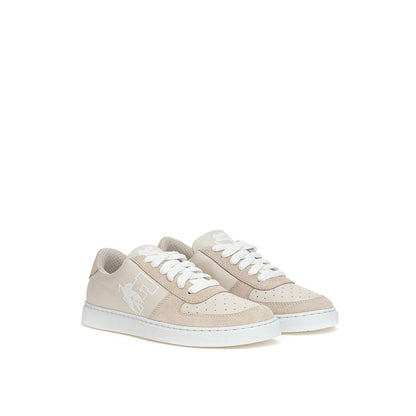 Elegant Beige Leather Sneakers