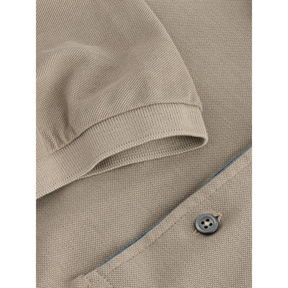 Beige Cotton Polo Shirt - Timeless Elegance