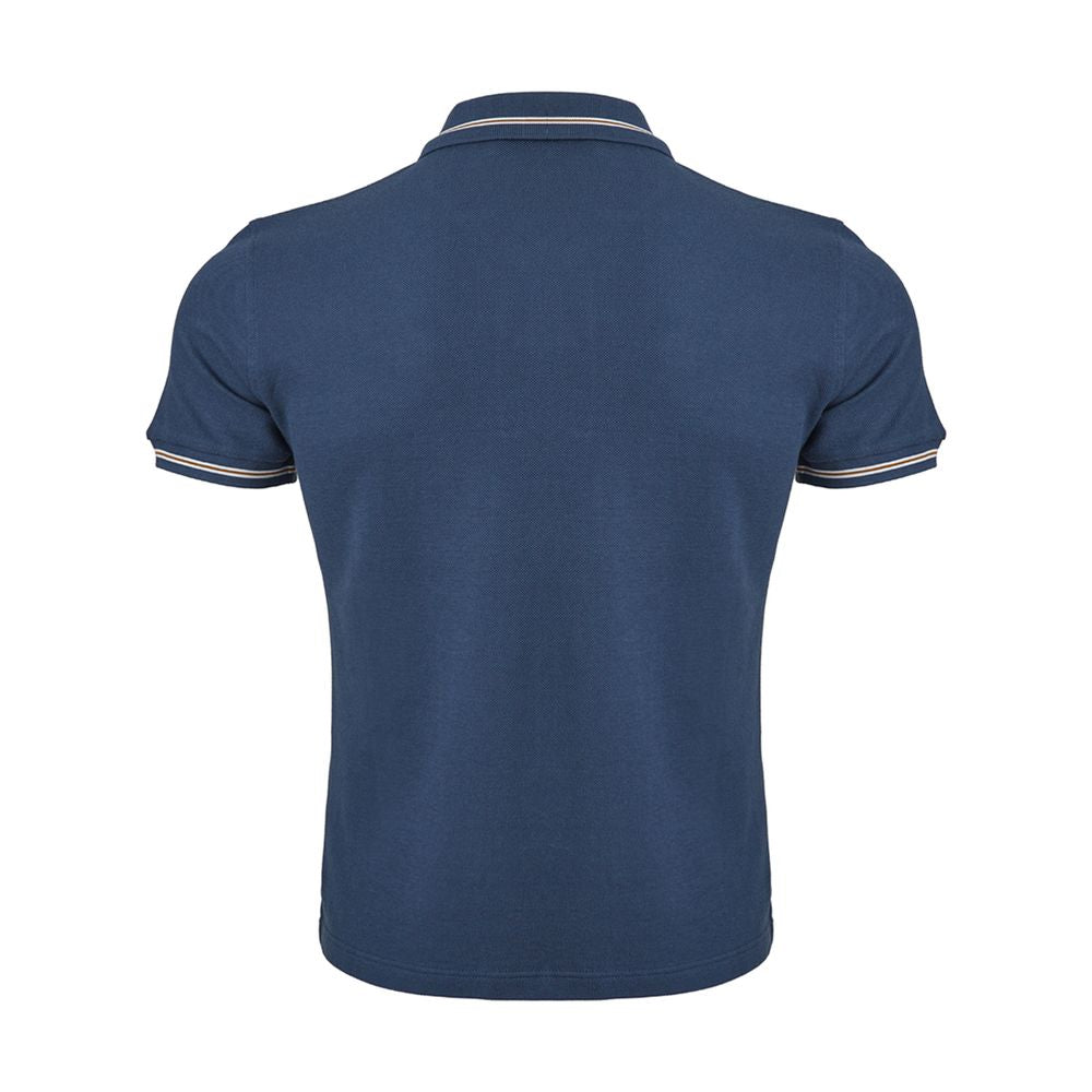 Elegant Blue Italian Cotton Polo Shirt