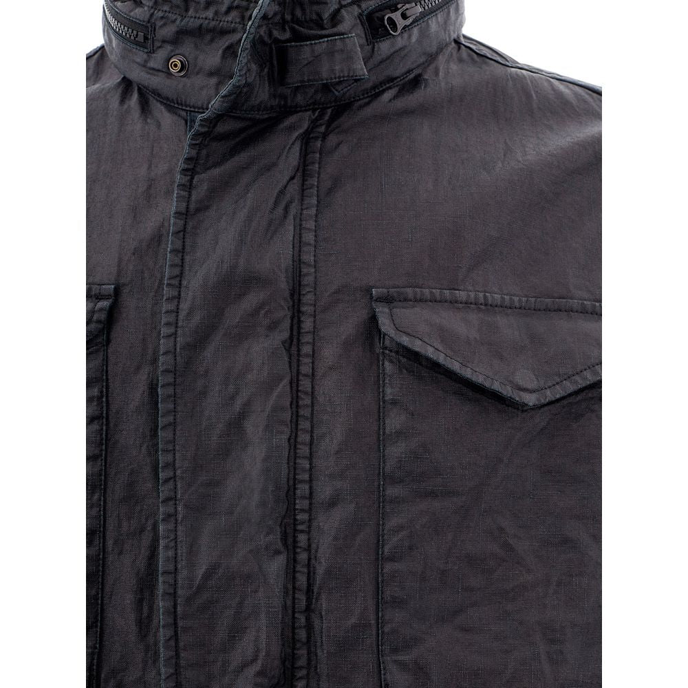 Chic Black Resina Polyethylene Jacket for Men