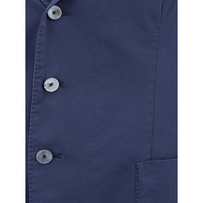 Elegant Italian Blue Cotton Jacket