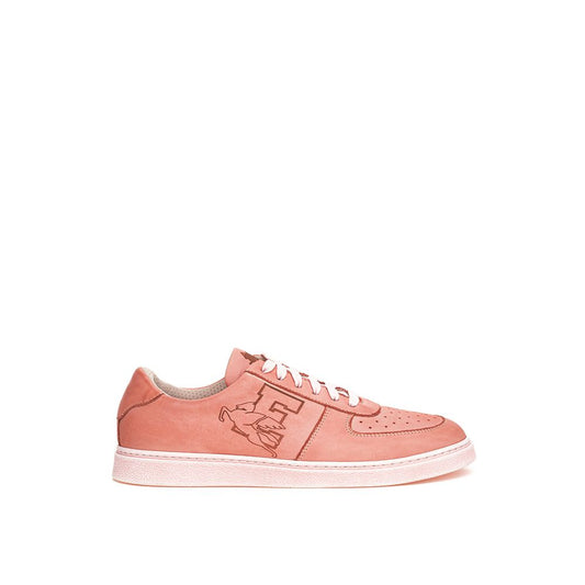 Elegant Pink Leather Sneakers for the Modern Man