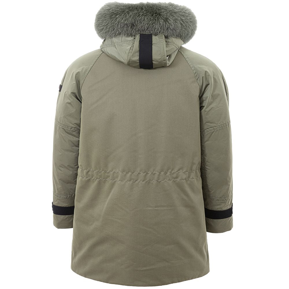 Chic Green Polyamide Jacket for Stylish Men