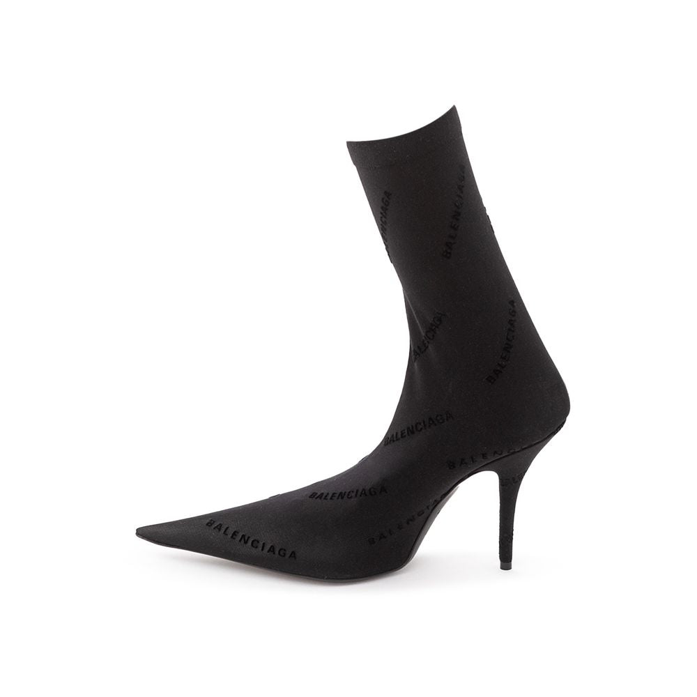 Elegant Black Spandex Statement Boots